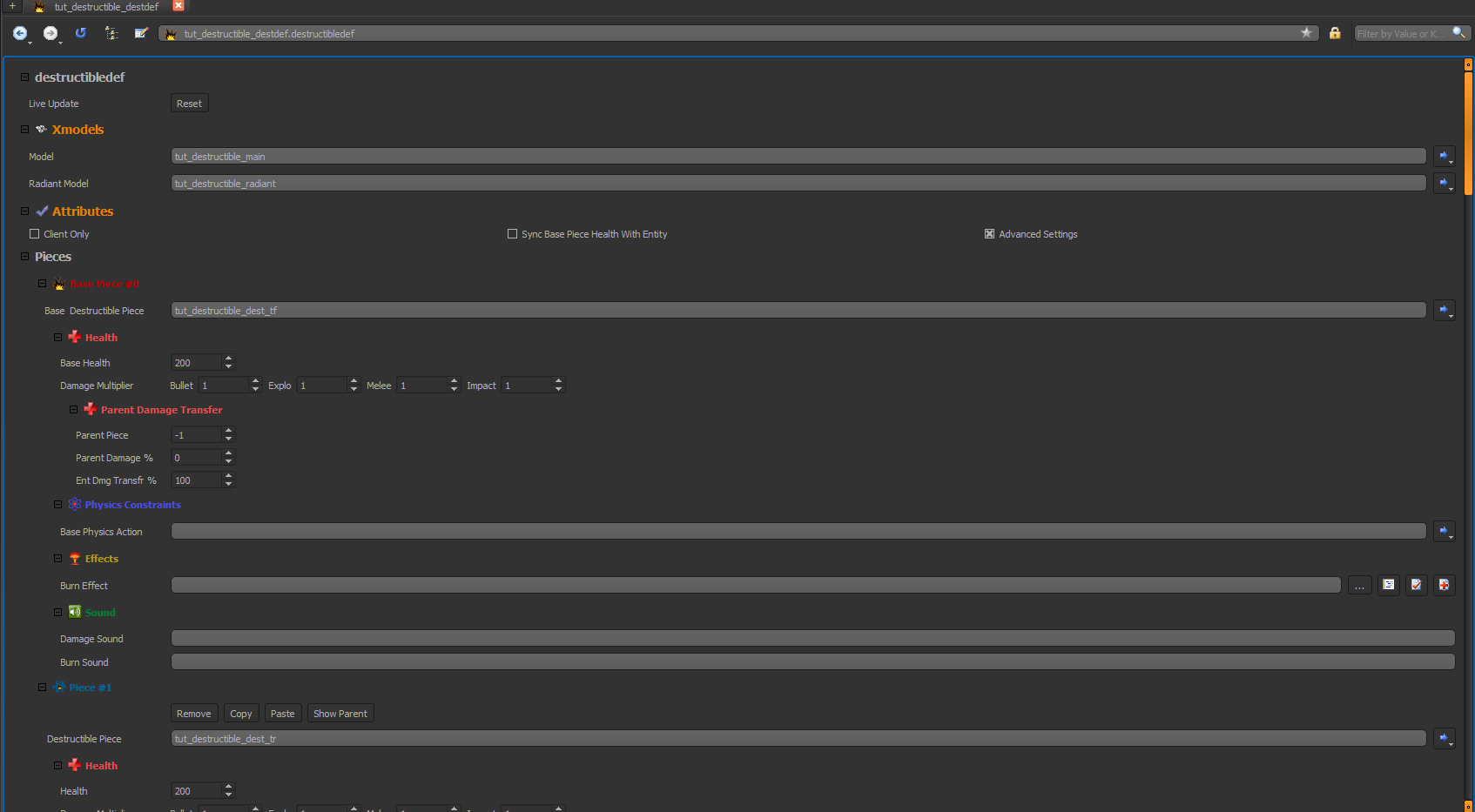 Destructible State Example